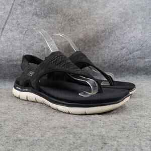Skechers Shoes Womens 9 Sandals Flex Slingback Comfort Active Fashion Walk Black